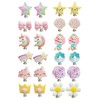 12 Pairs of Children's Clip-On Earrings, Cute Cartoon Ear Clips,
