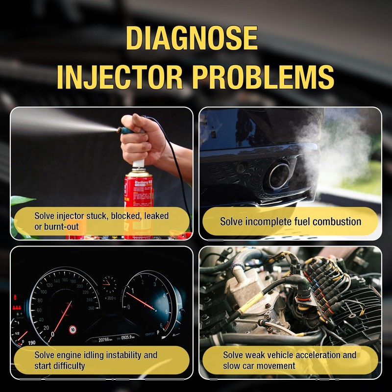 ALLOSUN Fuel Injector Cleaner Tester & Adapter DIY Cleaning Tool