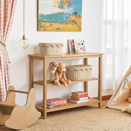 GRANNY SAYS Plastic Scalloped Basket with Lids, Woven Wicker Baskets for Organizing, Decorative Boxes with Scalloped Edge, Waterproof Wicker Box for Shelves, Bathroom, Living Room