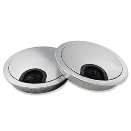 Mprofi MT® 2 x Cable Grommet Desk - Metal Cable Grommet - Cable Pass 60 mm Round - Table, Desk Feed-Through - Cable Hole Cover INOX IN/60/2