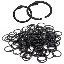 BENLIUDH Binder Rings, 100 Pack Book Rings Metal Rings 1 Inch Ring Clips - Rings for Book Binder Key Rings Office and School (Black,1inch)