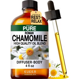 KUKKA Roman Chamomile Essential Oils - 4 Fl Oz - for Hair, Skin, Diffuser, Aromatherapy & DIY Soap Making Scent