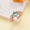 925 Sterling Silver Hexagon Natural Moss Agate Ring with CZ