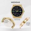Reloj Casio Mtpv002 G1b Hombre Dorado Negro Fechador Full Correa