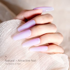 BURANO 5 in 1 Builder Base Gel 0.5 oz, Builder Gel for Nails Hard Gel Nail Extension Quick Building Gel, Builder Gel in a Bottle for Nail Pro & Beginner (Purple)