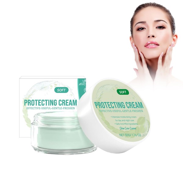 Moisturising cream with mint extract and hyaluronic acid, Anti-wrinkle face