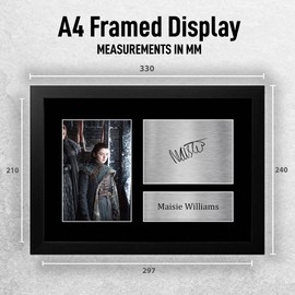 HWC Trading FR Maisie Williams Game of Thrones Arya Stark Gifts Printed Signed Autograph Picture for TV Memorabilia Fans - A4 Framed
