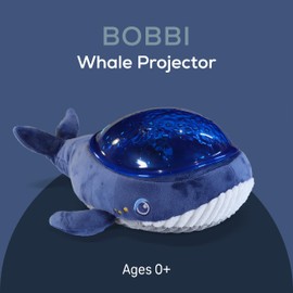 Angelcare Bobbi The Whale Ceiling Night Light Projector for Babies and Kids, Sleep Soother with Adjustable Volume Lullabies, White Noises, 3 Night Light Intensities