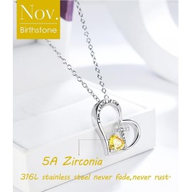 BAOWING Birthstone Cross Necklace for Kids Girls Baptism First Communion Gifts I Am a Child of God Easter Birthday Christmas Gifts Little Girls Jewelry for Goddaughter Godchild Teens Women November