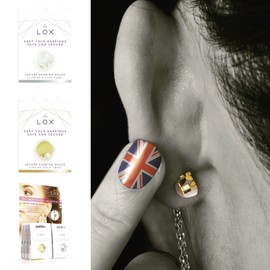 Aloxia Lox SecureLocking Earring Backs Double Pack 4 Pairs in Total (2 Pair of Gold and 2 Pairs of Silver in Pack)