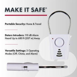 SABRE Door Handle Alarm – 110dB Door Alarm for Home Security – Audible up to ...