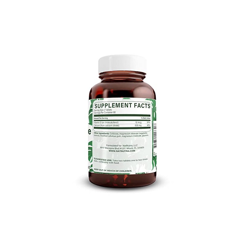 Natural Nutra Calcium Citrate with Vitamin D3, Supplement for Bone