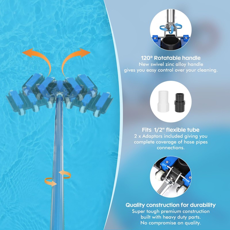 Pool Vacuum Head, Manual Pool Vacuum for Inground and Above