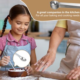 Lusofie 5 Pcs 1/4 Teaspoon Measuring Spoons Mini Spoons Stainless Steel Measuring Spoons For Kitchen Cooking Spoon(Silver)