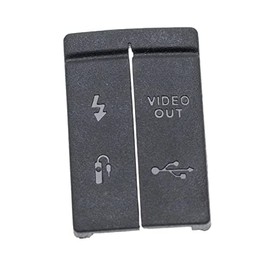 vhbw Replacement Contact Cover Compatible with Canon EOS 40D Camera USB/HDMI Ports - Rubber, Black