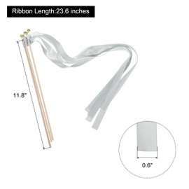 sourcing map 15Pcs Wedding Party Ribbon Streamers Sticks for Wedding Party Celebration Grey