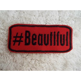 Unbranded Hashtag #Beautiful 3-1/2" Embroidered Iron-on Patch (E22)