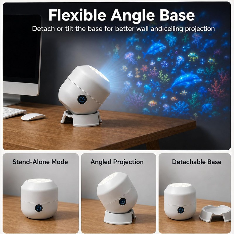 HD Smart Dynamic 5D Holographic Night Light Projector, 360° Rotating