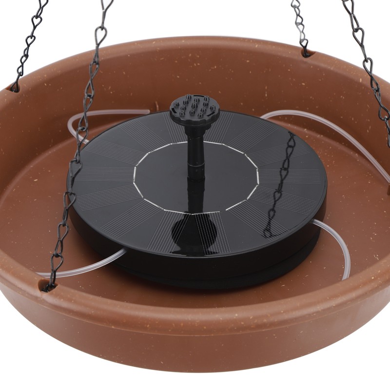 Solar Bird Bath Fountain Pump Hanging Style Deck Mount Metal