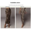 Women's Leopard Skirt Midi Long High Waist Silk Satin Elastic