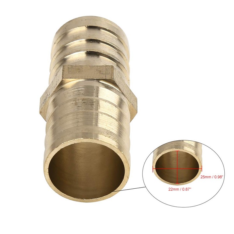 X AUTOHAUX 25mm Brass Barb Hose Fitting Straight Connector Adaptor