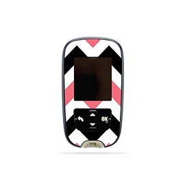 MightySkins Skin Compatible with Accu-Chek Guide - Black Pink Chevron | Protective, Durable, and Unique Vinyl Decal wrap Cover | Easy to Apply, Remove, and Change Styles | Made in The USA