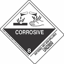 GC Labels-L303P3064, Batteries, Wet, Non Spillable UN2800, Roll of 500 Labels