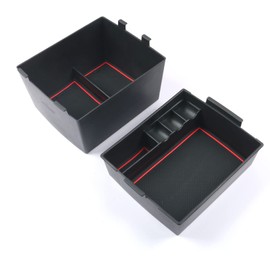 CDEFG for 2022-2025 Maverick Pickup Truck Center Console Organizer Tray 2022 2023 2024 2025 Maverick Armrest Trays Storage Box Coin Container 2022-2025 Maverick Truck Accessories, 2-Pack(Red Trim)