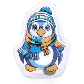 COM-FOUR® 4x reusable pocket warmers - hand warmers with penguin motif - heat pad for cold days and for on the go - heat kink cushion (04 pieces - penguin colored)