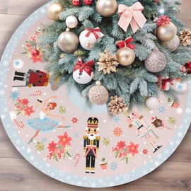 36" Nutcracker Sweets Pattern Traditional Christmas Tree Skirt Xmas Tree Skirt Mat Holiday Party Christmas Ornaments Decoration