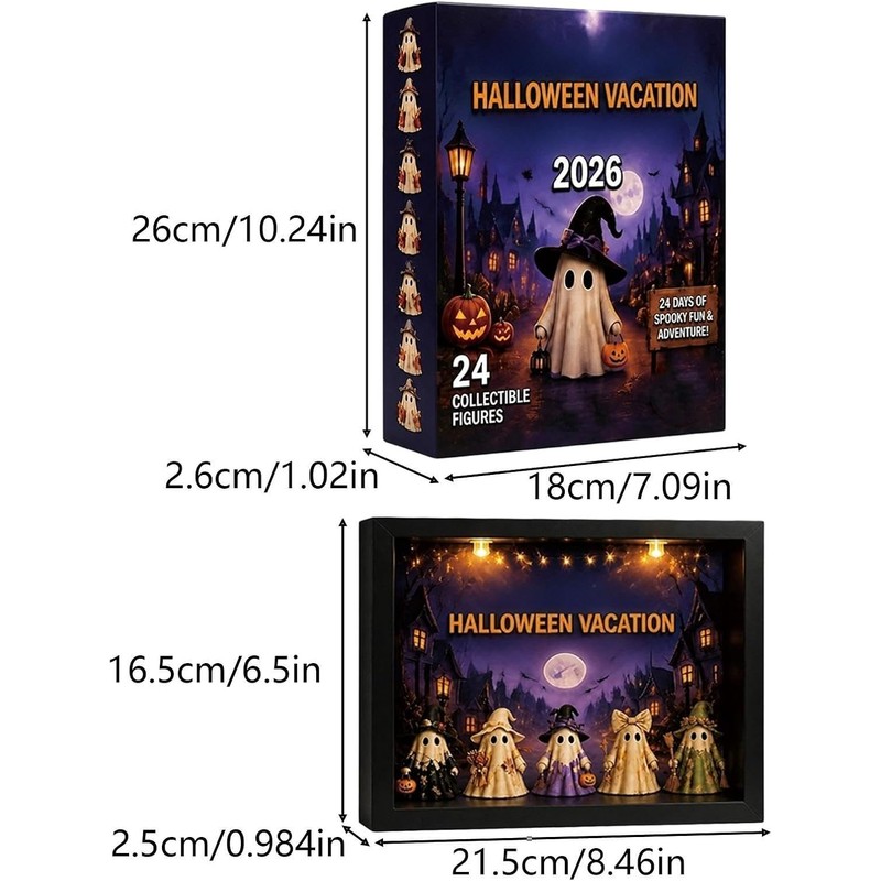 Calendario de Adviento de Halloween 2026 con Luz LED y
