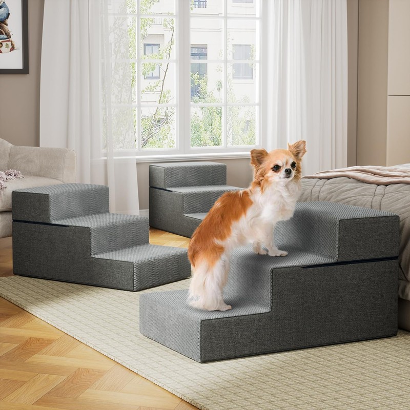 YENING Large Dog Stairs for High Beds - Extra Wide
