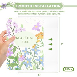 PATIKIL Acrylic Sign Holder, 6 Pack 7x5 Wall Sign Paper Holder Clear Picture Frame with Double Side Adhesive Tape for Office Restaurant Memo Menu Guide, Vertical