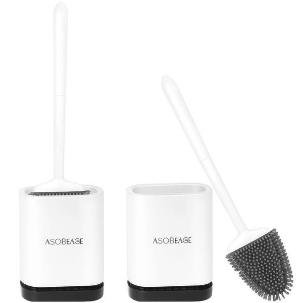 ASOBEAGE Toilet Brush, Toilet Brush and Container, Toilet Brushes for