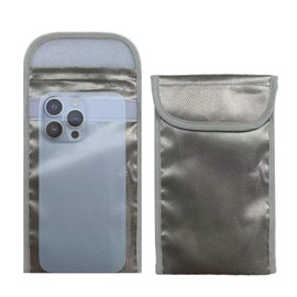 LukyTrge Security Faraday Pouch,Faraday Bags for Phones,EMF Blocker for Cell Phone Anti-Tracking Anti-Spying GPS RFID Signal Blocking Bag Shielding Pouch,Fits All Phones Within 4.5in x 7in Silver