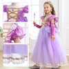 Snyemio Rapunzel Costume Girls Princess Dress Purple Children with Accessories