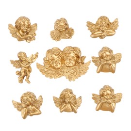 ULTECHNOVO 9pcs DIY Accessories Vintage Jewelry Charms 3D Nail Art Sticker Angel Nail Decals Beads Retro Manicure Supplies Vintage Earrings DIY Supplies Plastic Resin Bride Bulk