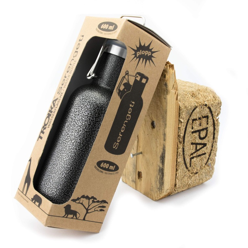 Troika Unisex - Adult Serengeti Water Bottle, Grey, 73 x