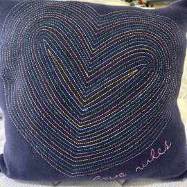 Rosenthal Aqua X Kerri Rosenthal Love Rules Embroidered Pillow - Exclusive