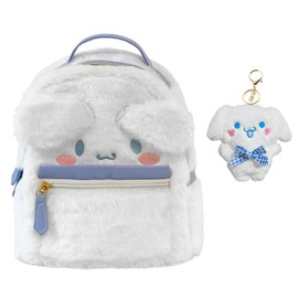 SERTAS Girls Backpack Kawaii Plush Bag,Pink Cute Figure Backpack,Girl White Cartoon School Handbag,Birthday Gifts,Back to School Gift (White)