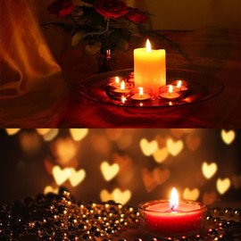 20 Pieces 1.5 Inch Valentine's Day Floating Candles, Unscented Floating Candles for Centerpieces Dripless Wax Discs for Wedding, Valentine's Party, Pool Party, Spa & Bathtub(Red)