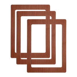 PATIKIL 5x7 Magnetic Picture Frame, 3pcs Magnetic Frame Magnetic Photo Frames Reusable for Refrigerator Metal, Brown