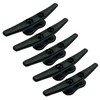 ZUJARA 4 inch Black Boat Cleats, 5-Pack Electrophoretic Coated Black