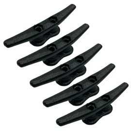 ZUJARA 4 inch Black Boat Cleats, 5-Pack Electrophoretic Coated Black Cast Iron Dock Cleat for Marine or Decorative Applications