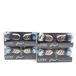 LIVRE Fino+ Titanium Handle Knob, Set of 2, Fire/Blue (Compatible with Shimano and Daiwa Common Use)
