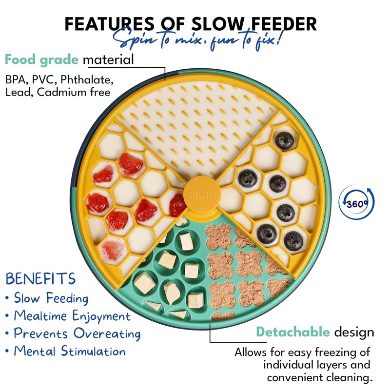 CHEWFFON Interactive Spinning Dog Puzzle Toy and Slow Feeder, Dog