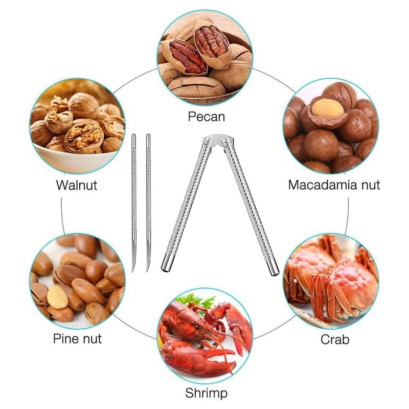 Stainless Steel Nut Cracker Set for Nuts Walnut Seafood