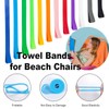 FIZITE 12 Pack Multicolor Towel Bands for Beach Chairs, Windproof