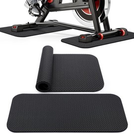 TOBWOLF Upgraded Double Sided Non-Slip Peloton Bike Mat, 5mm Thick Exercise Bike Mat, Exercise Mat for Bike Trainer, Double Mat Protect Hardwood Floor Carpet for Home Gym