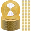 Tanlade 24 Sets Gold Charger Plates Set Plastic Plate Chargers